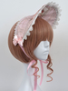 Süße Lolita Cap kann Dienstmädchen rosa bedruckten Bogen Spitze Lolita Motorhaube