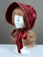 Süße Lolita Cap Swan Lake Burgund Ribbon Bow Lolita Hut