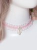 Süße Lolita Choker Pink Lace Perlenkette Schmuck 2021