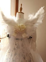 Süße Lolita Flügel Blumen Feder Weiß Lolita Zubehör