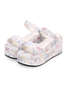 Süße Lolita Folien drucken Keilabsatz Plattform Lolita Sandalen