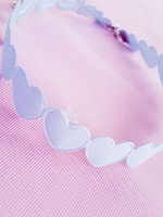 Süße Lolita Halskette mit Metallic-Deko für Alltag mit Herzmuster Accessoires Polyester im süßen und hübschen Style und Choker