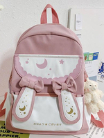Süße Lolita Handtasche Bögen Leder Rucksack