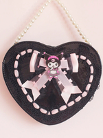 Süße Lolita Handtasche Schwarzes PU Leder PU Leder Umhängetasche Lolita Accessoires