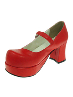 Süße Lolita Heels Schuh-Plattform-Pony Heels runde Zehe in Rot