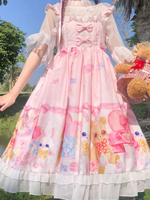 Süße Lolita JSK Kleid Puppe Party Schleifen Lolita Pullover Röcke
