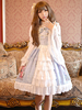 Süße Lolita Kleid JSK kann Maid gedruckten Lace Bow Rüschen Spitze Lolita Jumper Rock