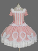 Süße Lolita Kleid Rosa Lolita Kleid OP kurze Ärmel Peplum Rüschen Bow Lolita ein Stück Kleid