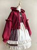 Süße Lolita Mäntel Burgund Rüschen Polyester Mantel Mantel Winter Lolita Outwears