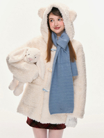 Süße Lolita-Mäntel ecru-weißer Polyester-Mantel Winter-Lolita-Oberbekleidung