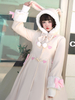Süße Lolita Mäntel Leichte Aprikosenschnürbögen Polyestermantel Winter Lolita Outwears
