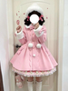 Süße Lolita-Mäntel mit rosa Schleifen und Pompons aus Polyester Mantel für den Winter Lolita-Oberbekleidung