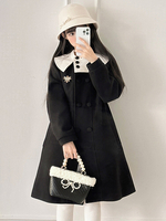 Süße Lolita-Mäntel schwarzer Mantel Polyester Herbst-Lolita-Oberbekleidung