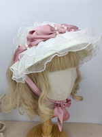 Süße Lolita-Mütze Perlen-Rüschen-Zubehör Polyester weiß Lolita-Zubehör