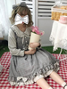 Süße Lolita OP Kleid Plaid Rüschen Schleife Baumwolle Lolita One Piece Dress