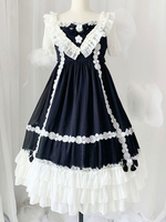 Süße Lolita OP Kleid Rüschen Lolita Kurzarm Einteilige Kleider