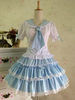 Süße Lolita Outfit Seemann 2 Stück Set Licht blauer Baumwollrock mit Shirt