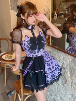 Süße Lolita Outfits Lila Plaid Muster Schleife Rüschen Kurzarm Idol Kleidung Lolita Pullover Rock Outfit