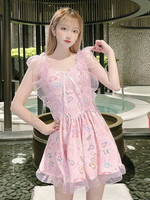 Süße Lolita Outfits Rosa ärmellose einteilige Badeanzug mit Tiermotiv
