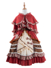Süße Lolita Outfits Rotkäppchen Schleifen Rüschen Pullover Rock mit Umhang Bowknot