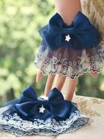 Süße Lolita Oversleeve in Dunkelblau mit Sternchenmuster Oversleeve Polyester im süßen und hübschen Style
