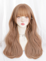 Süße Lolita-Perücke Champagner lange hitzebeständige Faser zerzaust Lolita-Zubehör