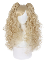 Süße Lolita Perücke 66cm-95cm Hitzebeständiger Faser Champagner Lolita Zubehör