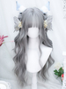 Süße Lolita-Perücke grau mittelgroß aus zerzauster Polyesterfaser Lolita-Zubehör
