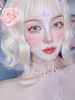 Süße Lolita Perücke Kurze hitzebeständige faserblonde Lolita Haarperücken