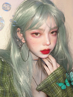 Süße Lolita Perücke Lange hitzebeständige Faser Mintgrün Lolita Haar Perücke