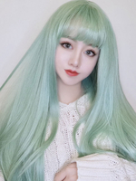 Süße Lolita Perücke Lange hitzebeständige Faser Mintgrün Lolita Haar Perücke