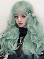 Süße Lolita Perücke Lange Minze Grün Lockige Lolita Haar Perücken
