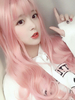 Süße Lolita Perücke Lange Tousled Weiche Rosa Lolita Haar Perücken Mit Pony
