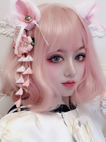 Süße Lolita Perücke Soft Pink Short Tousled Lolita Haar Perücken
