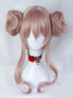 Süße Lolita Perücken Harajuku Fashion in Hellbraun Hitzebeständigen Faser Accessoires für Alltag