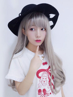 Süße Lolita Perücken Harajuku Fashion mit Flachsfarbe Hitzebeständigen Faser Accessoires für Alltag