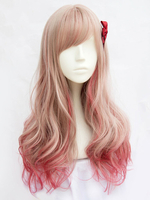 Süße Lolita Perücken Harajuku Fashion mit Flachsfarbe Kunstseide Accessoires für Damen und Erwachsenen
