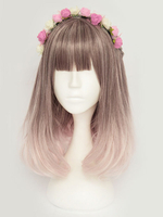 Süße Lolita Perücken in Braun für Damen Accessoires Kunstseide Harajuku Fashion
