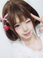 Süße Lolita Perücken Netz Perücke Tea party Hitzebeständigen Faser in Schokolade-Farbe Harajuku Fashion Strähnchen