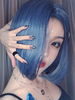Süße Lolita Perücken Deep Blue Bob Kurze hitzebeständige Faser Lolita Haarperücken