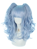 Süße Lolita Perücken Hell Himmelblau 46cm-65cm Hitzebeständiges Faser Lolita Zubehör