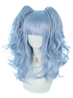 Süße Lolita Perücken Hell Himmelblau 46cm-65cm Hitzebeständiges Faser Lolita Zubehör