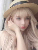 Süße Lolita Perücken Lange hitzebeständige faserblonde Lolita Haarperücken