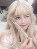 Süße Lolita Perücken langen blonden lockigen synthetische Lolita Perücke mit stumpfen Fringe