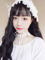 Süße Lolita Perücken Schwarz Harajuku Curly Blunt Fringe in Schwarz