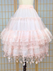 Süße Lolita-Petticoats Polyester Rüschen Pailletten Gothic-Lolita-Petticoat rosafarbener Lolita-Rock mit Sternenmuster für Damen