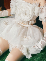 Süße Lolita-Petticoats Polyester Rüschen Schleife weißer Lolita-Unterrock