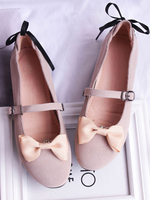 Süße Lolita Pump Wildleder Schleife Lace Up Apricot Lolita Schuhe