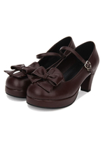 Süße Lolita Pumps Bow Plattform schwarz Lolita Mary Jane Schuhe