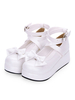 Süße Lolita Pumps Bow Riemchen Plattform Weiß Lolita Schuhe